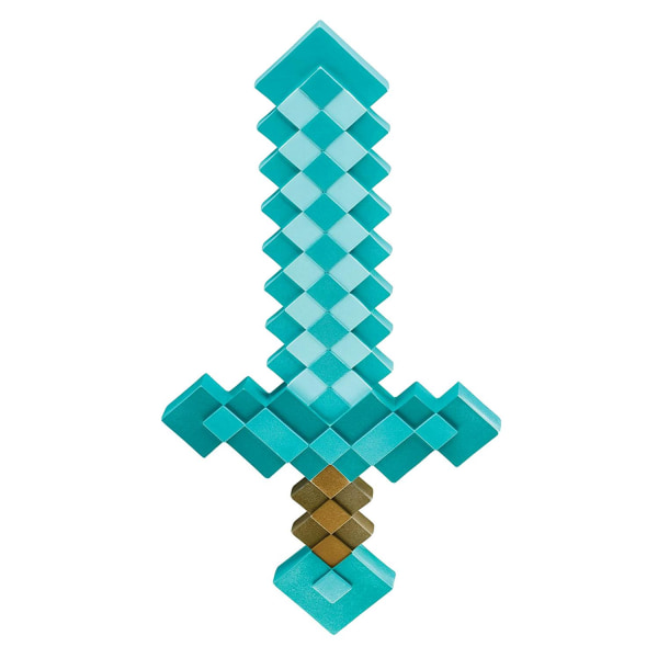 Fremragende kvalitet - Minecraft Plastic Replica Diamond Sword Rollespil 50 cm multicolor