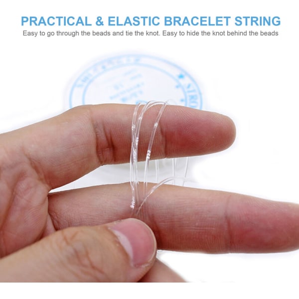 0,7 mm Elastisk kjede armbånd 32 fot sterk strekk perletråd for DIY smykker Halskjede Armbånd Making, modell:? 0,7? mm