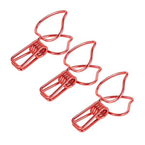 100 stk. Binder Clips Søde Tegneserie Ferskenform Metal Lange Haleklips Kontor Konto Binder Clips Papirklemmer Rød
