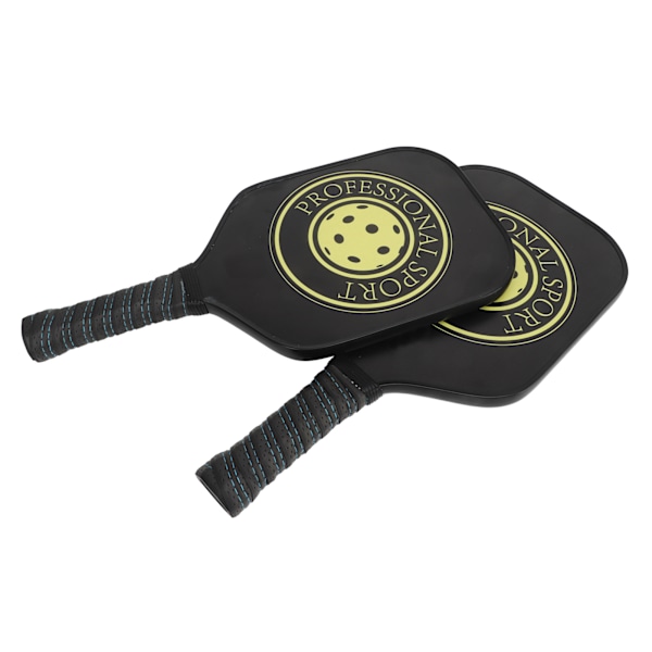 Pickleball Racket Set 2 Rackets 4 Bollar Lättvikts Kolfiber Pickleball Racket för Inomhus Utomhus Svart Gul