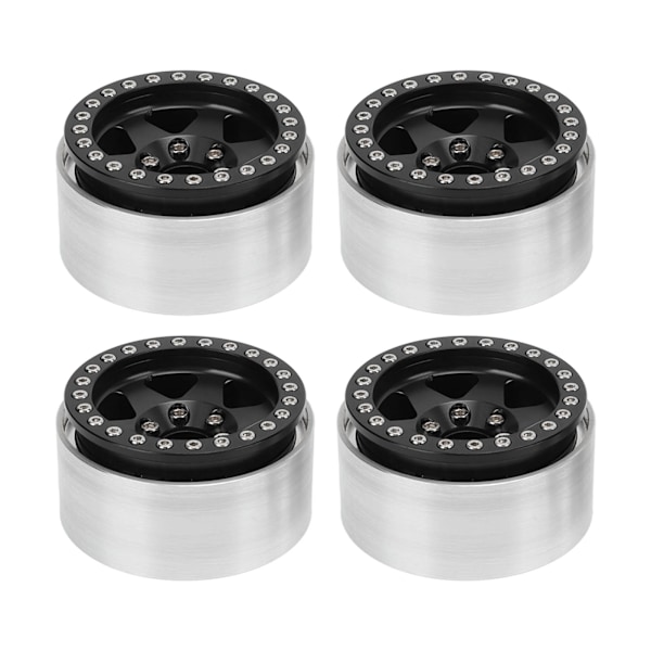 4 stk. 1,9 tommer hjulnav aluminiumlegering Beadlock hjulnav tilbehør til Axial SCX10 90046 AXI 03007 til REDCAT MST 1/10 RC bil sort