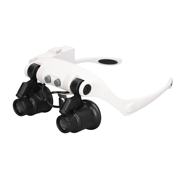 Hodeforstørrelsesglass 10x 15x 20x 25x handsfree forstørrelsesglass med 2 LED-lamper Klokkerepareringsverktøy