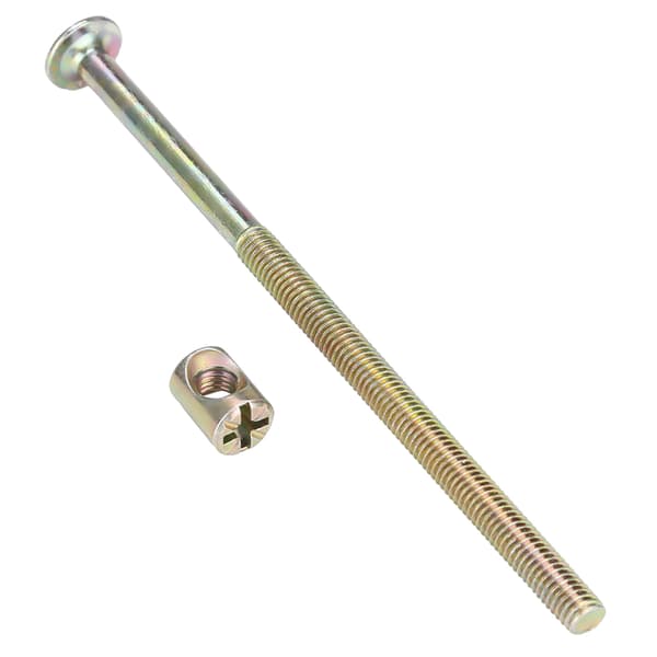 【NX】10 ST M6 kolstål 120 mm möbelbultar med 6 mm fatmutter anslutningsfäste