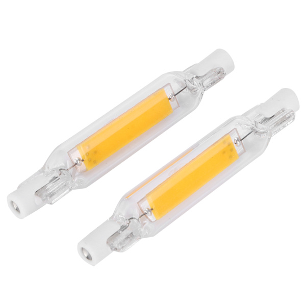 2 stk R7S COB-lampe 5W 78mm Highlight Dobbel Endet Flom Lyskilde Tilbehør 230V Varmt Hvit 3000K