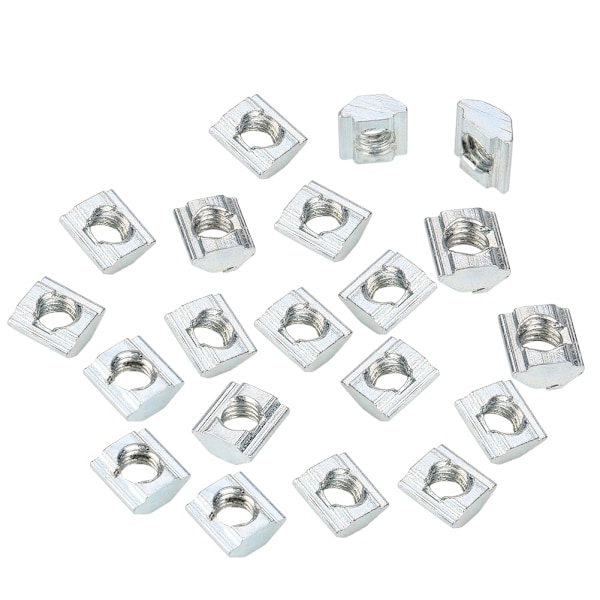 50 st kolstål glidande T-spår Mutter för 20-serien aluminiumprofiltillbehör M6*10*5