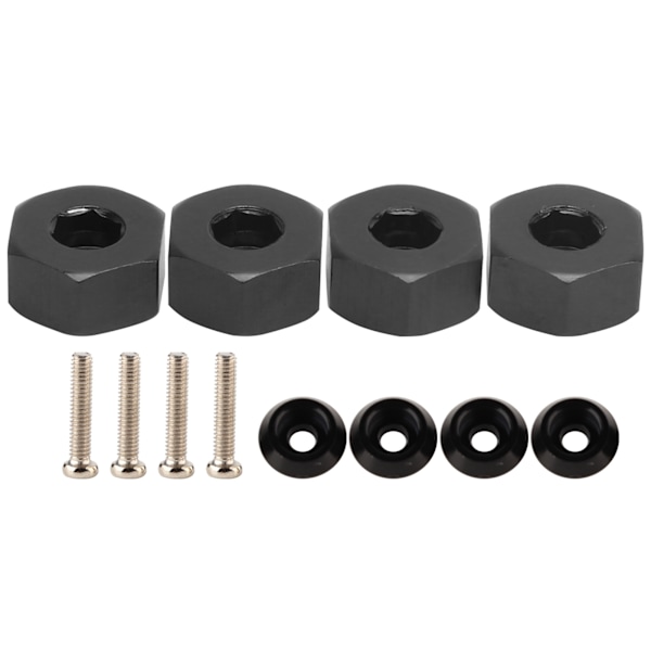 4st 5 mm till 12 mm kombinerhjulsnav Hexadapter tillbehör för WPL D12 1/10 RC Trucks Black