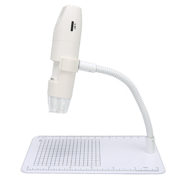 Trådlöst Digitalt Mikroskop Mini Handheld 8 LED HD Mikroskop Kamera WiFi USB Kompatibel för Smartphone Tablet PC Vit