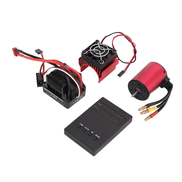 Vedenkestävä RC S3650 5200KV harjaton moottorisarja 60A harjattoman ESC-ohjelmointilevyn ja jäähdytyselementin kanssa 1/10 RC-autolle