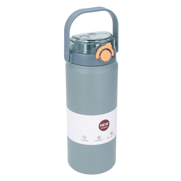 1200ml Isoleringsflaske med sugerør Blå Rustfritt Stål Rett Kropp Termoskopp for Sport Reise