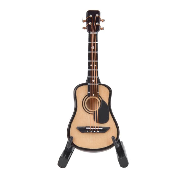 Miniatyr akustisk gitarrmodell Mini trägitarrdekoration Musikinstrument Modell8cm