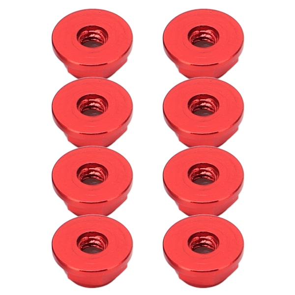 8 st 1/24 M2 anti lös mutter Aluminiumlegering flänsad nylonfoder Anti lösa M2 hex självlåsande muttrar för axial för SCX24 Röd