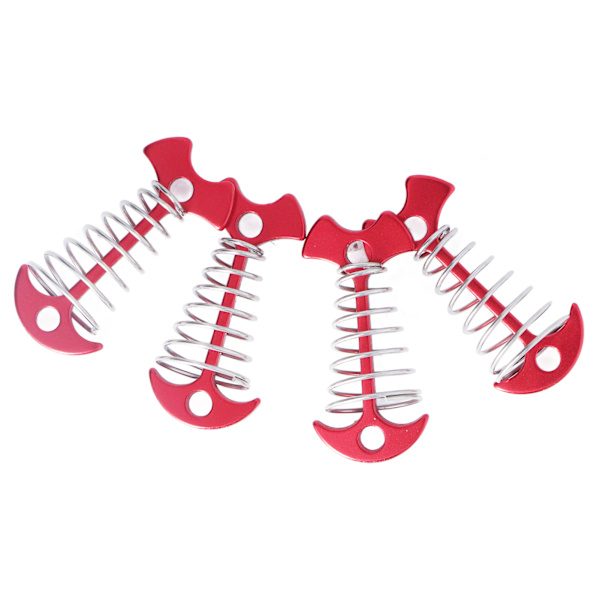 4 st Fishbone tältspik Aluminiumlegering rostfritt stål förlängda plankgolvstak med fjäderröd