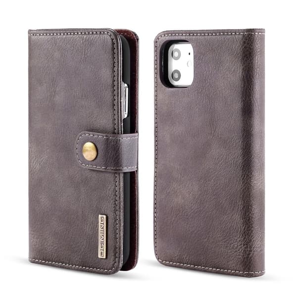 【NX】Kompatibel med iPhone 11 - DG.MING - Pung Etui/Magnetisk Cover - Grå Grey Grå
