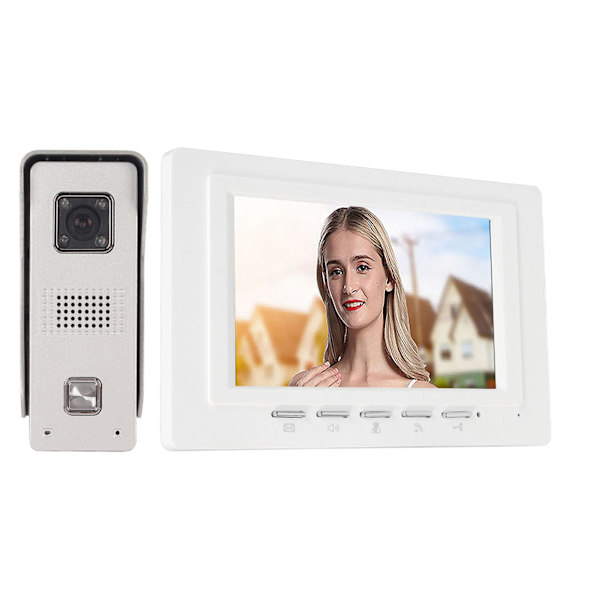 Dørklokke Intercom System 7-tommer TFT-skærm Nattesyn Vandafvisende til Hjemlejlighed 100 til 240V EU-stik