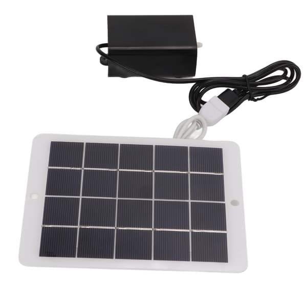 Solar Oxygen Pump Output Interface 3W5V Bærbar Solar Oxygen Aerator Kompatibel med rejser og cykling