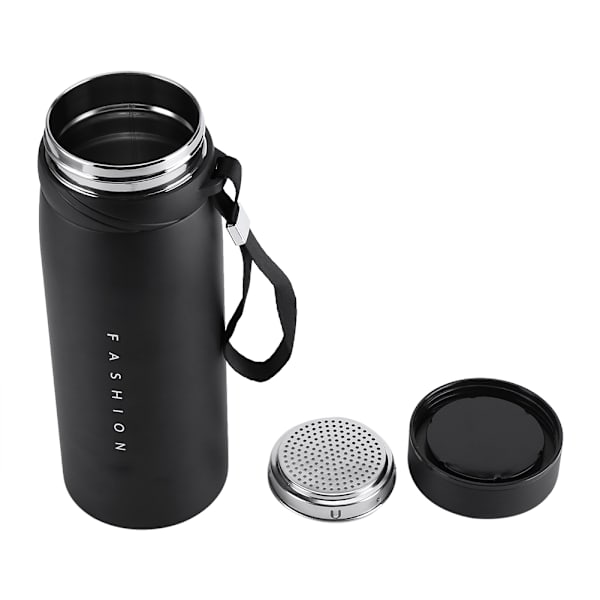 1 stk 900 ml rustfrit stål vand termisk kop te kaffe rejse drikkeflaske (sort)