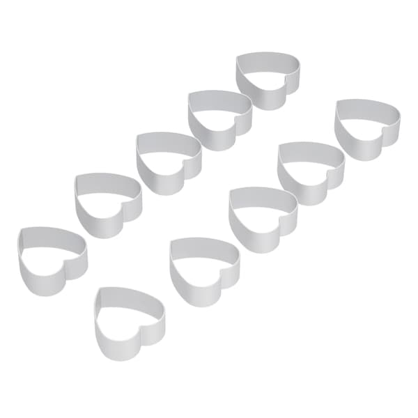 【NX】10 stk/sett rustfritt stål månekakeformsett kjekskutter DIY bakeformsett hjerteform