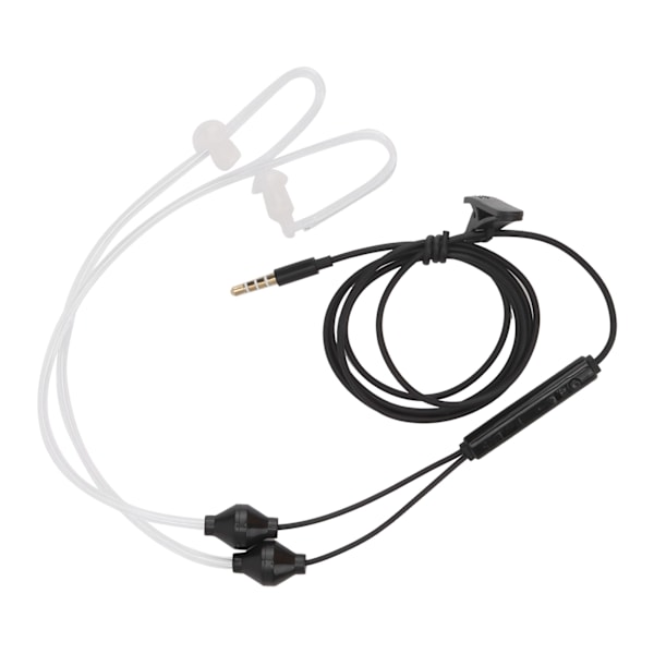 Air Tube Høretelefoner Øretelefoner Høretelefoner med kabel med håndfri mikrofon til Samsung 3,5 mm stik (Sort)