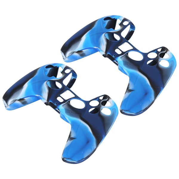 2 stk Gamepad Beskyttelsesetui Kamuflasje Silikonetui Skin for PS5 Game Controller Camo Blå