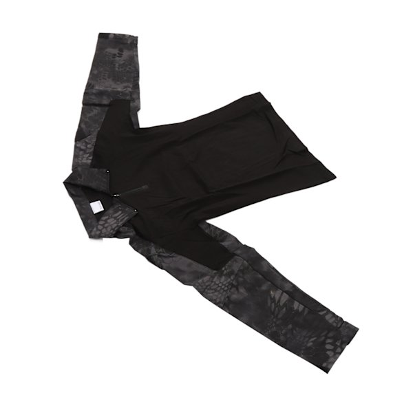 Combat-paita pitkähihainen vetoketjullinen unisex puuvilla polyesteri hengittävä kyynärpääsuojilla olkapäätaskuilla taisteluvaatteet cosplaylle musta python-printti L