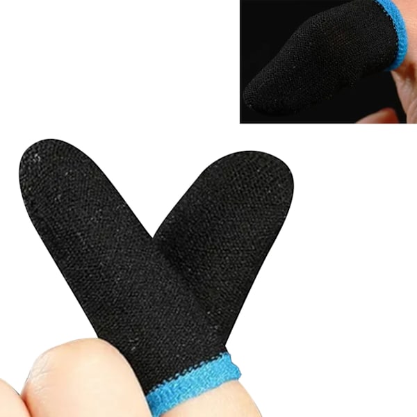 24 Stitch Carbon Fiber Gaming Finger Sleeves Anti Sweat Mobiltelefon Game Fingertops