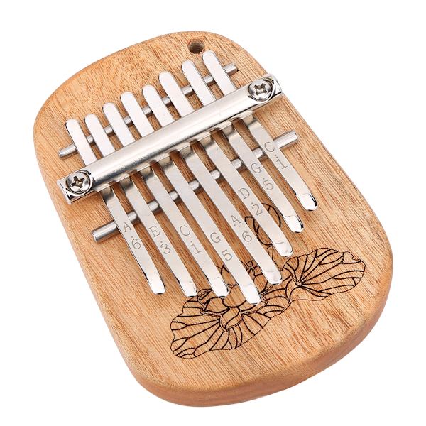 GECKO K‑8CA Kalimba tommelklaver Slagverksinstrument Kamfertræ 8-tangenter mini hængende hul