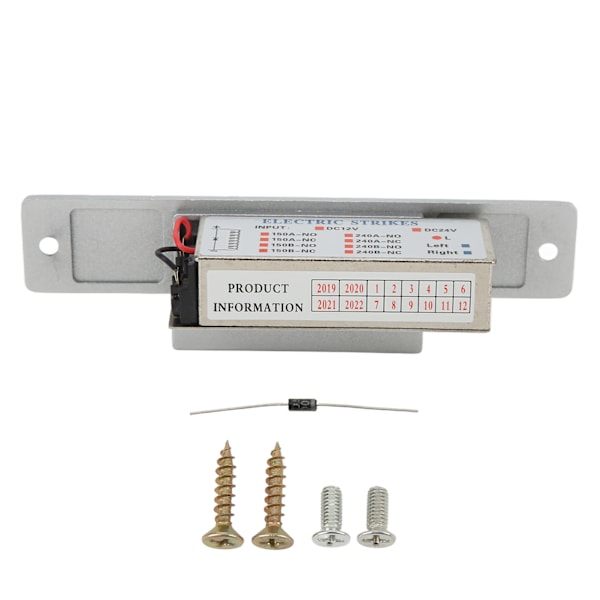 Elektrisk dørmagnet tåler 250 kg trekkraft Sinklegeringshus for dørkontrollsystem DC 12V240mA NC: Slå av for å låse opp