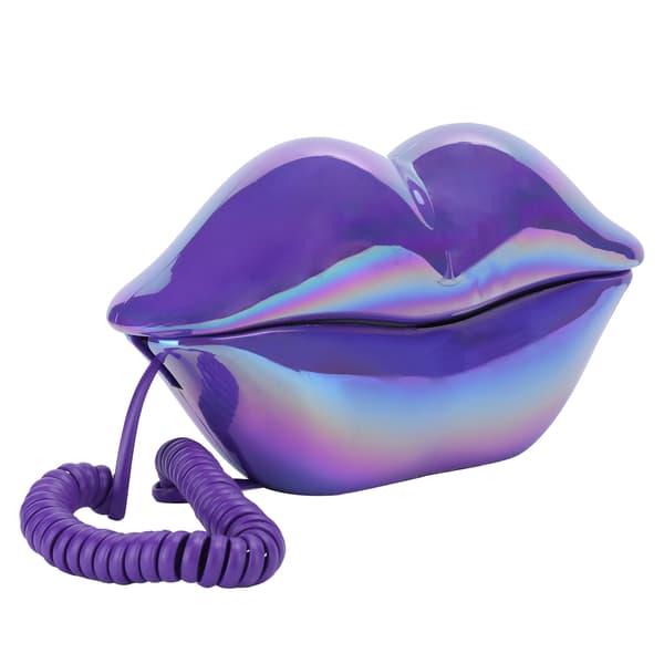 Galvanisering Fasjonabel Morsom Leppetelefon WX‑3016 Nummerlagring US/Kabling Galvanisering Lilla
