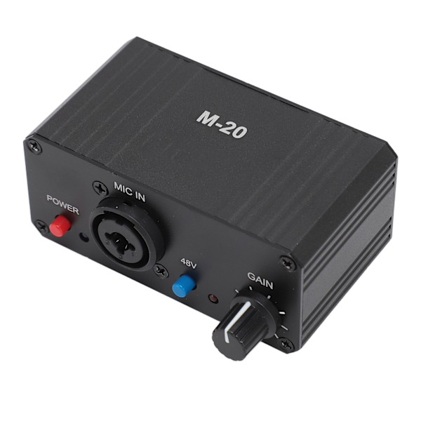 Mikrofonförförstärkare High Gain 48V Phantom Power XLR Output Mic Förförstärkare för dynamiska och kondensatormikrofoner Booster