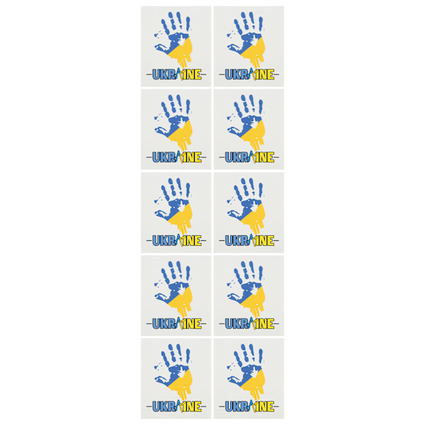 10 st PVC-klistermärken Ukraina-klistermärke Handavtryck Väggdekorativa klistermärken 8x7cm för inomhus utomhus