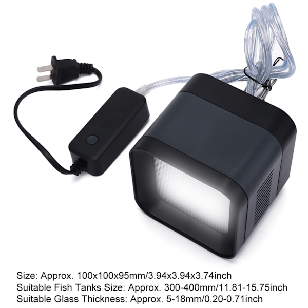 ADT‑220C Sort Grå Vandafvisende Fuld Spektrum Akvarium Montering Lampe Fiskekummer Vandplanter LED-lys CN-stik 220V