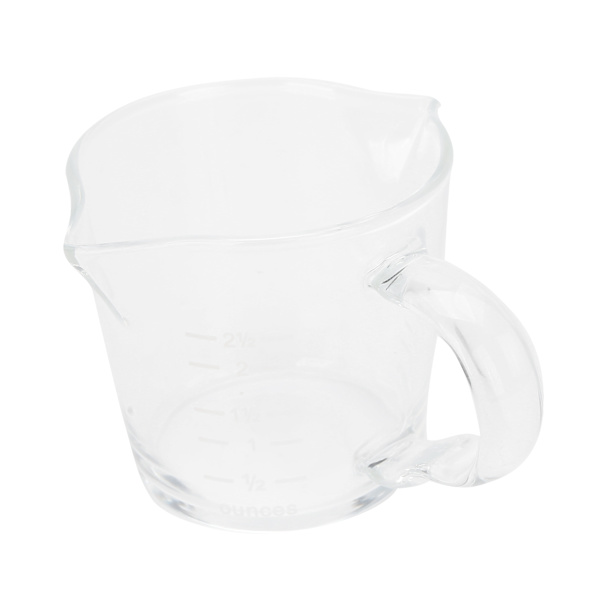 Kaffekopp med dubbla piper Skala Handgjord Borosilikatglas Mätkopp 70ml