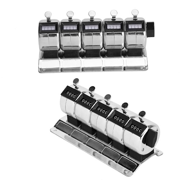 Mekanisk Tæller Metal Manuel Clicker 4-cifret 5 enheder Rustfrit stål Tally Hardwareværktøj