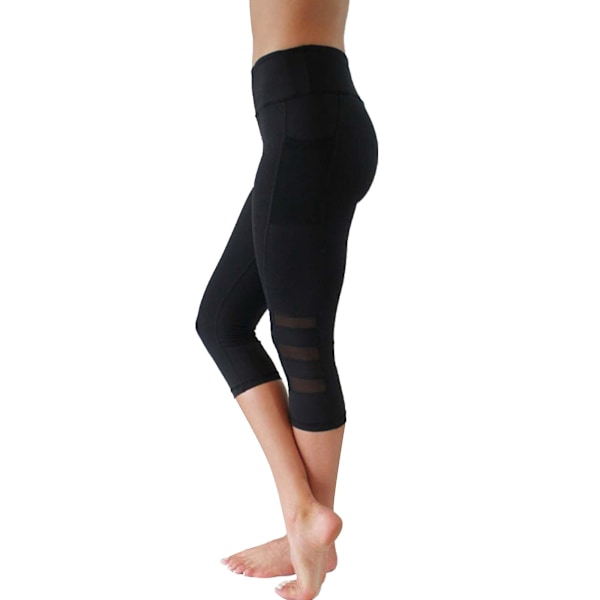 Yoga Capri Leggings til Kvinder i Sort