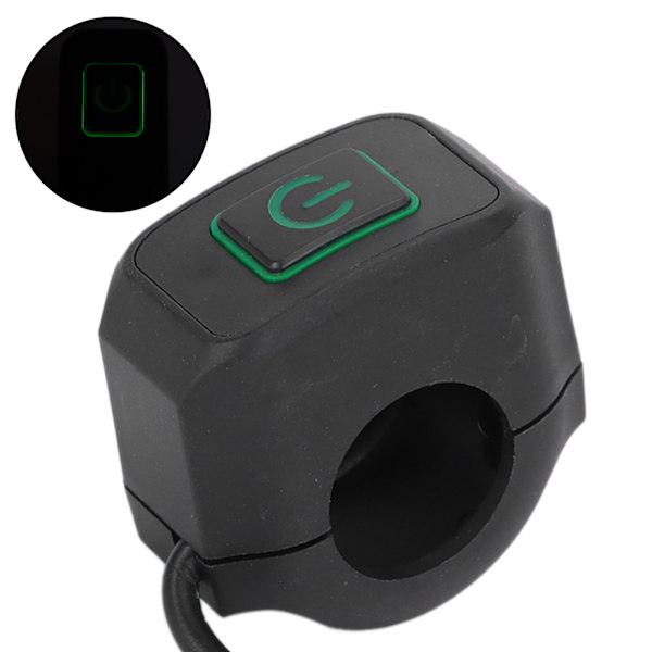 22mm Motorcykelstyre Switch Control Button Vattentät Universal för Strålkastargrön