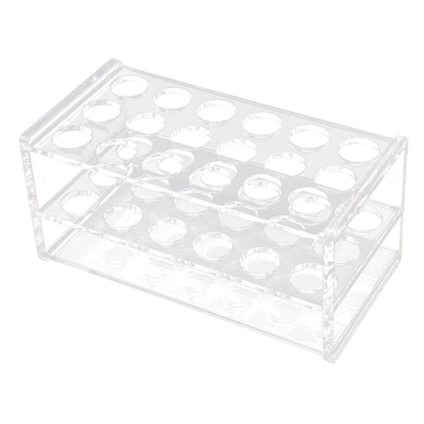 Reagensglassstativ i akryl for 17 mm rør, 18 hull, transparent, sentrifugerørstativ for 10 ml og 15 ml rør