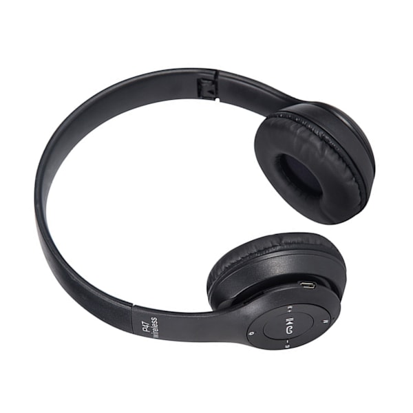 Bluetooth-kuulokkeet Langaton Stereo Plug-in Lyhyt Taitettava Over Ear Kuulokkeet Pelille Musta