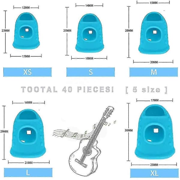 Silikon gitarr fingerskydd, gitarr fingertopp, fingerskyddskåpa Green