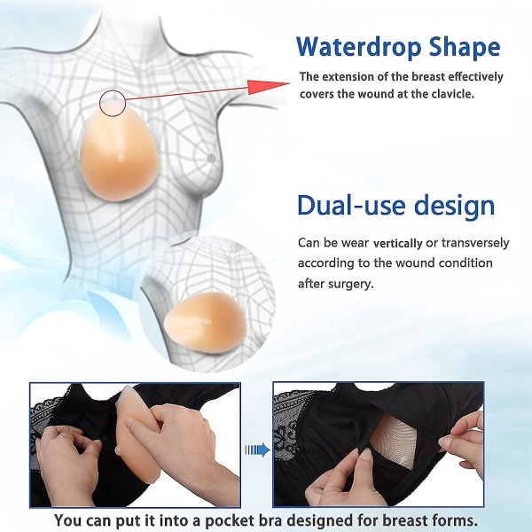 1:a silikonbröstformar Mastektomiprotes Crossdress Transvestit BH Enhancer Inserts One Piece ABCD Cup