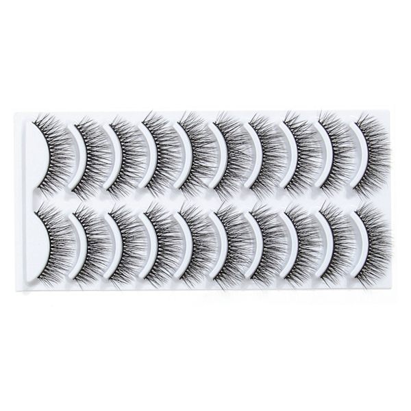 10 par självhäftande ögonfransar Lättvikts flexibelt fibermaterial Återanvändbart Attraktiva dekorativa konstögonfransar