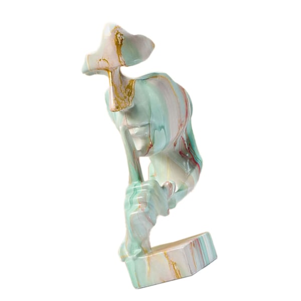 Tænkerstatuette Levende form Kompakt syntetisk harpiks Attraktiv dekorativ stilhed er gylden statuette til hjemmet Grøn guld