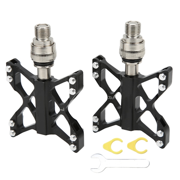 1 Par Aluminium Sykkelpedaler med Hurtigutløsning Antislipp Folding Bike Bearing Pedaler
