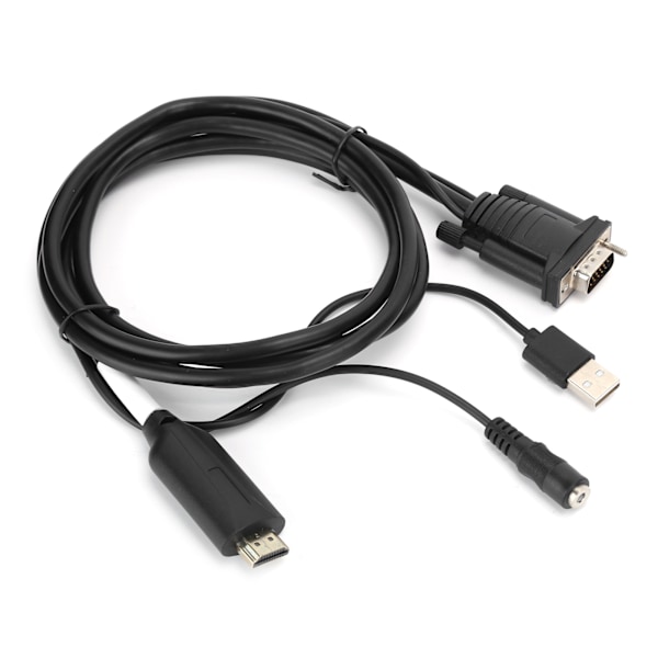 HDMI til VGA Konverter Adapter Digital til Analog Transformator med 1.8m Kabel USB
