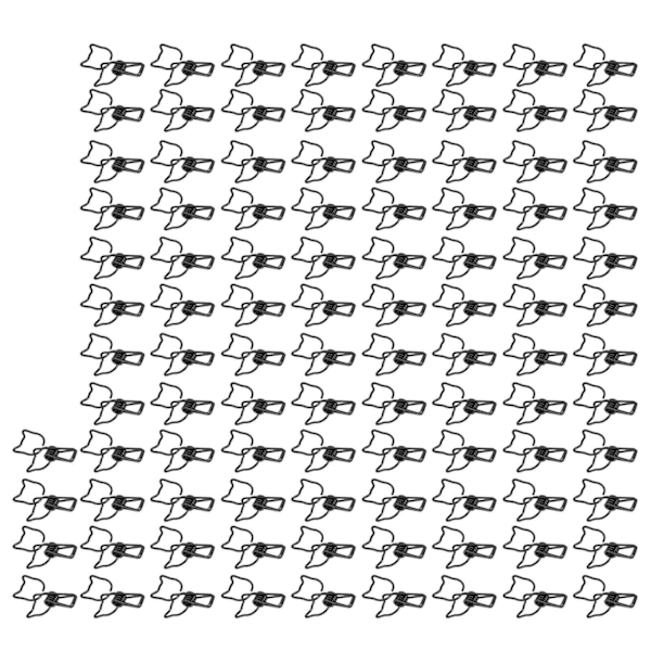 100 stk. Katte Binder Clips Søde Killingeform Stærk Klemning Holdbare Metal Hul Binder Clips til Hjemmekontor Skole Sort