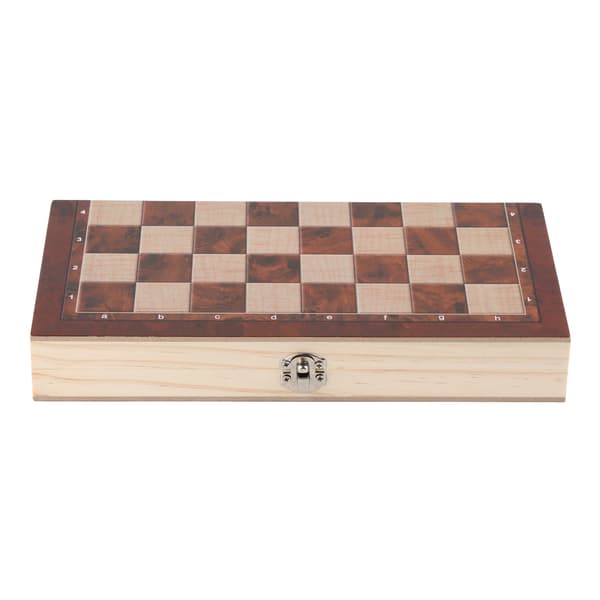 Schack- och damspel i trä 3-i-1 - 24cm x 24cm