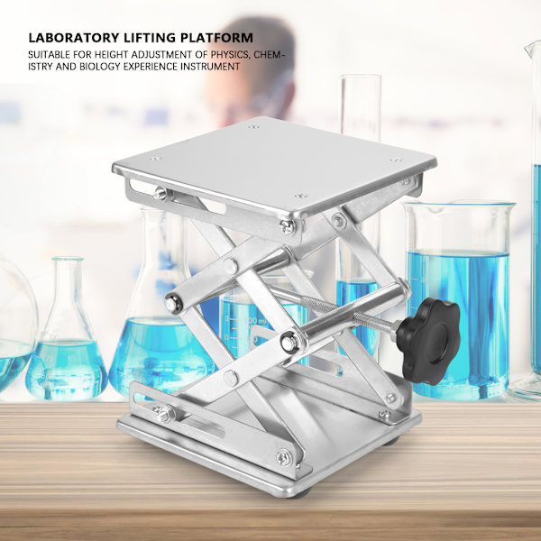 Laboratorieliftplatform i rustfrit stål Saksstativ 150*150*250 mm