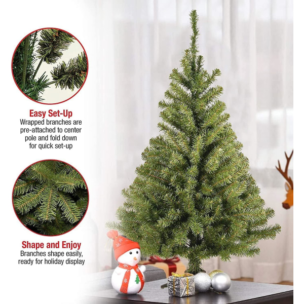 Lite juletre, minijuletre, 45 cm furutre, flaskebørste falske trær med bunn for bordplate dekorativ