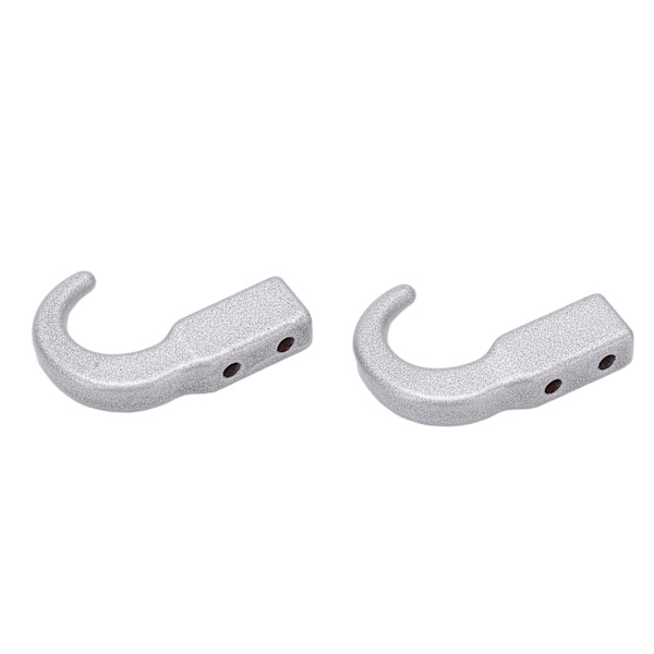 2-pack RC Metallsimulerad Trailerkrok Zinklegering Dragkrok för SCX10 1/10 RC Klätterbil Silver