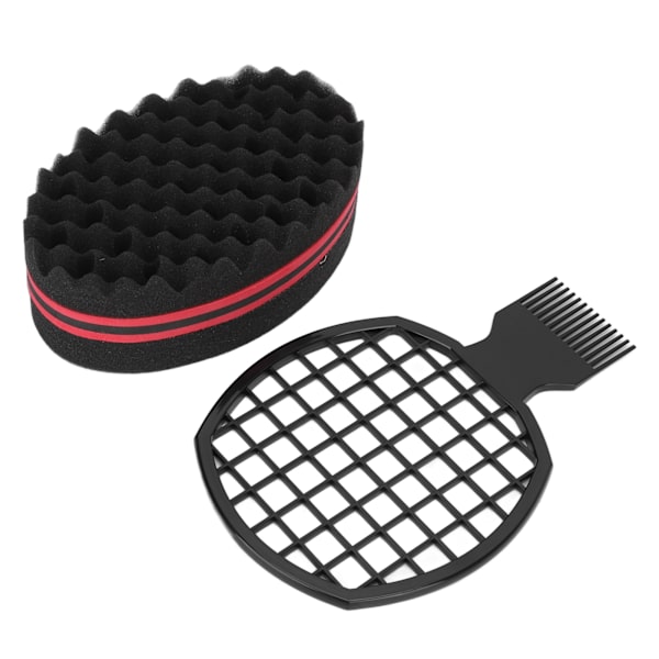 Hair Twist Comb Svampset Hemsalong Professionell Bärbar Afro Hair Sponge Curl Comb Styling Tool