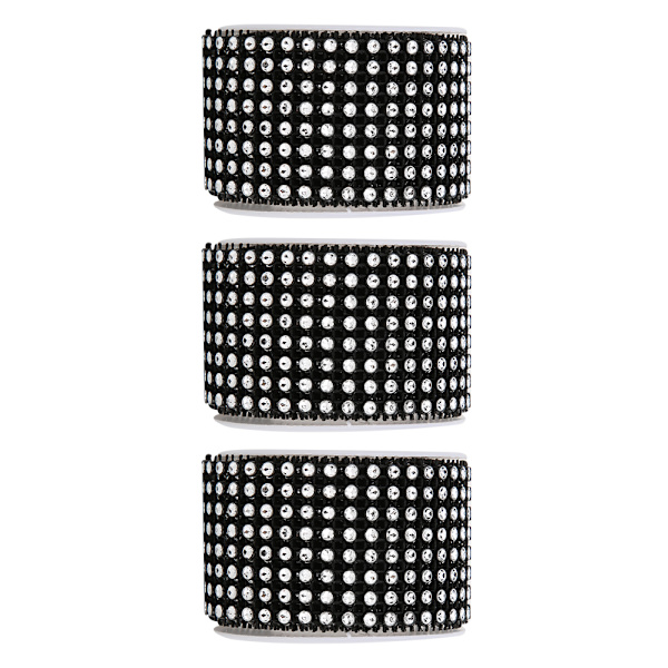 3ST Rhinestone Mesh Roll Shiny Diamond Wrap Ribbon Trim DIY Handgjord dekoration Svart